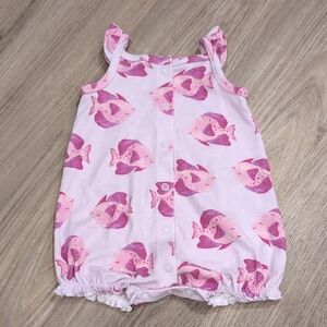Carter's Pink Fish Pattern Baby Romper